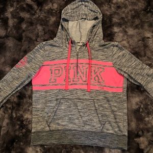VIctoria Secret PINK half zip hoodie gray/pink